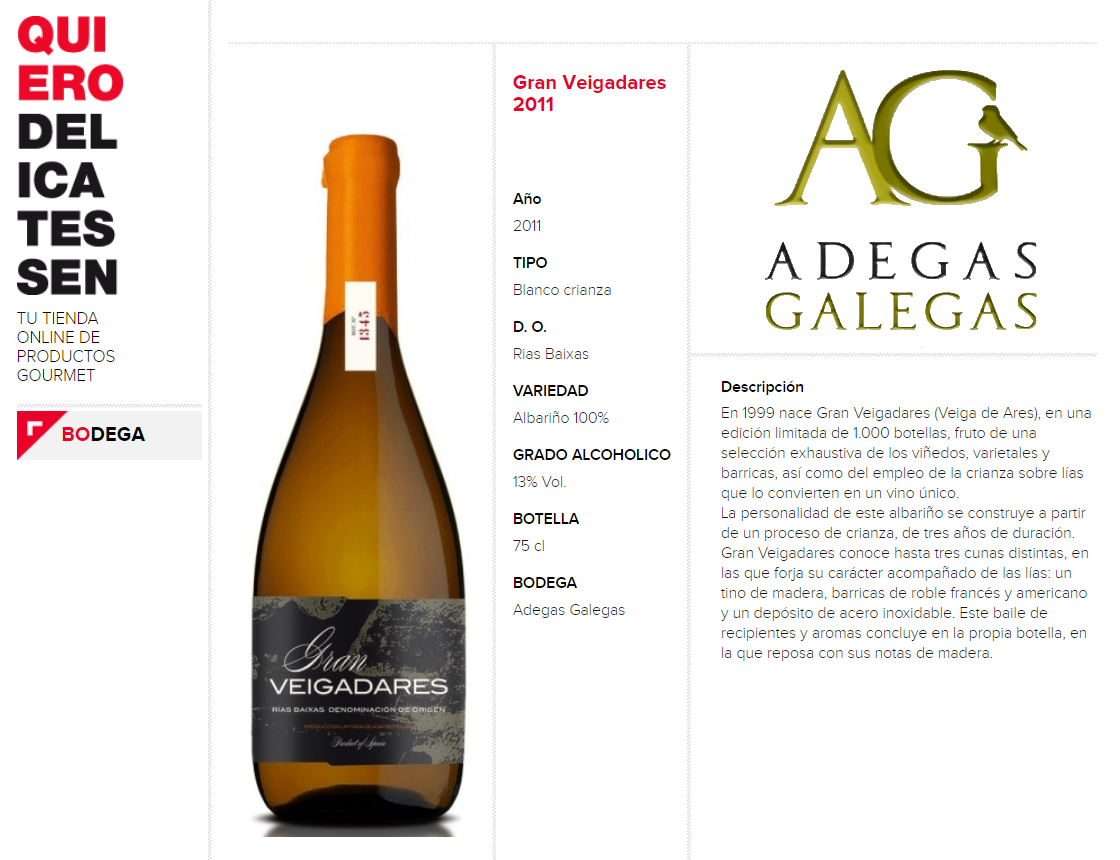 adegas galegas - vino - vinos - quiero - delicatessen