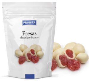 Fotografía de frutos secos Prunita con chocolate. Frutos secos con chocolate - Pasas con chocolate - Pistachos - arandanos - almendras - Prunita - Quiero Delicatessen - Villena - Alicante