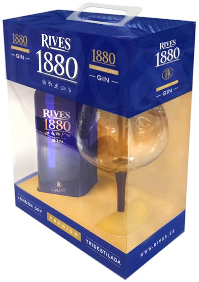 Estuche Ginebra Rives 1880 + Copa, 70 cl