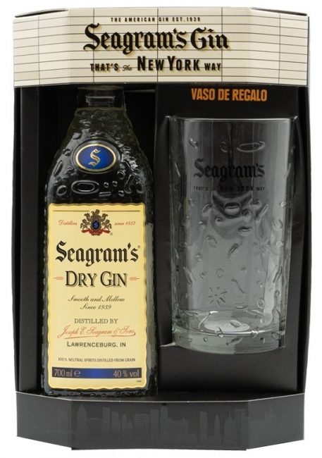 Estuche Ginebra Seagrams + Vaso, 70 cl