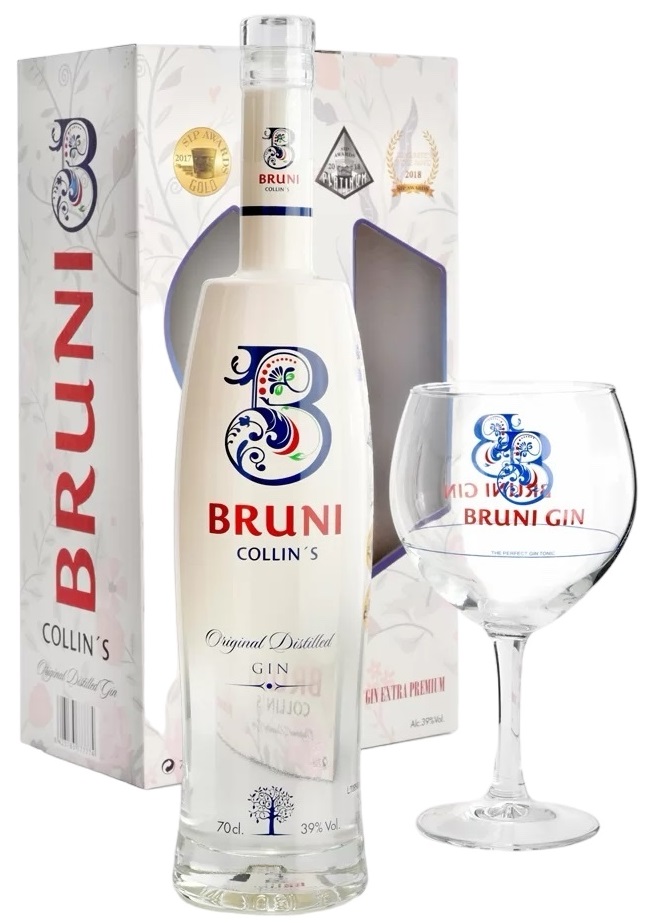 Estuche Ginebra Bruni Collins + Copa, 70 cl