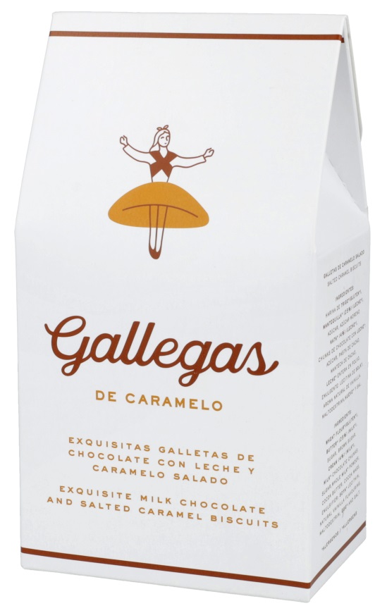 Galletas Gallegas de Chocolate con Leche y Caramelo, 165 gr