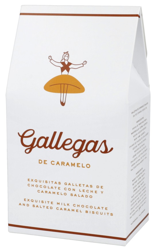 Galletas Gallegas de Chocolate con Leche y Caramelo, 75 gr