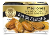 Mejillones en Escabeche Oro RA DE SANTOA 6/8