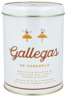 Lata Galletas Gallegas de Chocolate con Leche y Caramelo, 250 gr