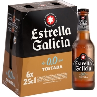 Pack 6 Cerveza Estrella de Galicia 0,0 Tostada